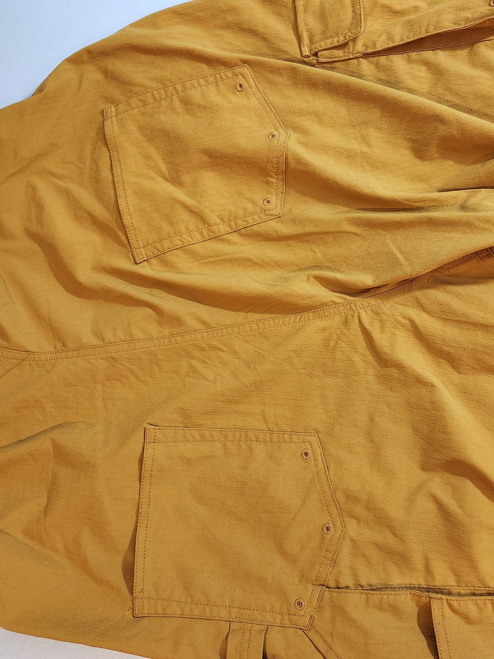 Duluth Trading Yellow Short Overalls Shortalls Gardening Gold Mustard Workwear - Picture 7 of 9